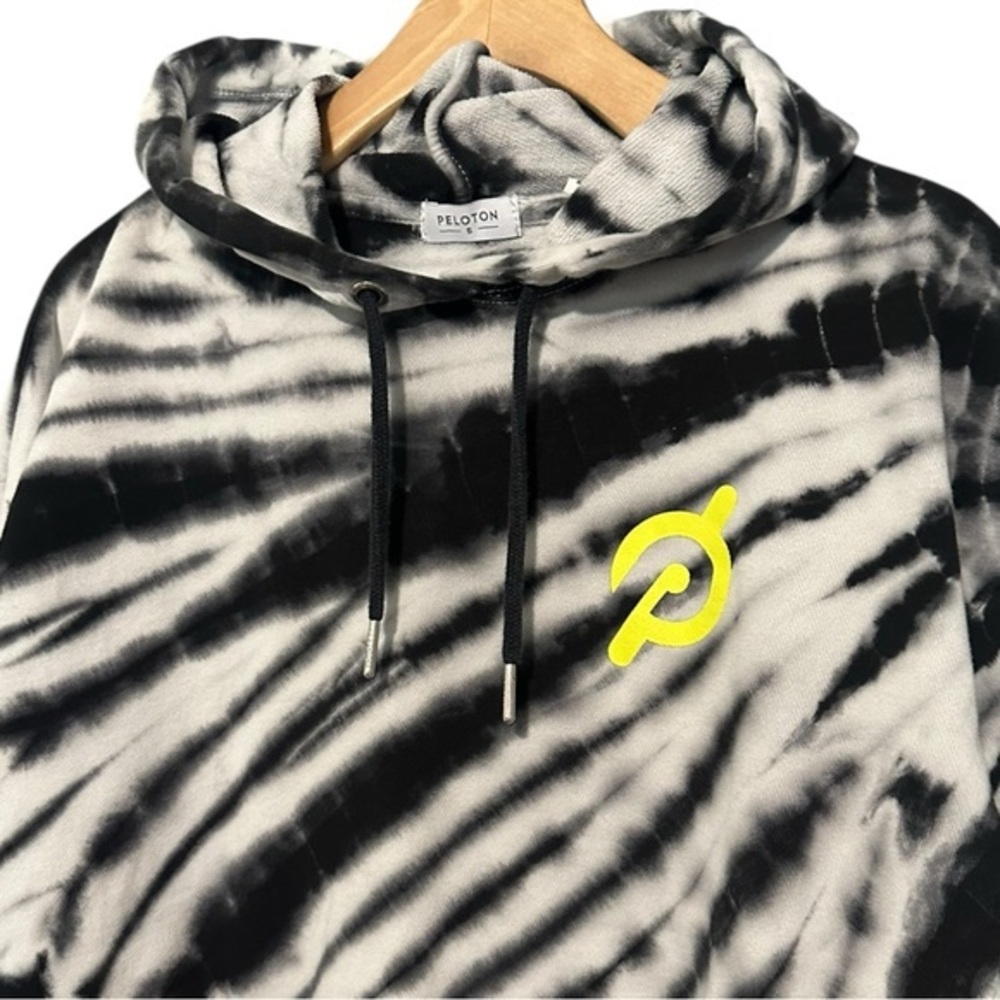 Peloton Women’s Size S Black White Tie-Dye Together We Go Far Hoodie Sweatshirt